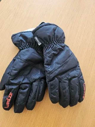 Guantes niño Wedze negros y rojos