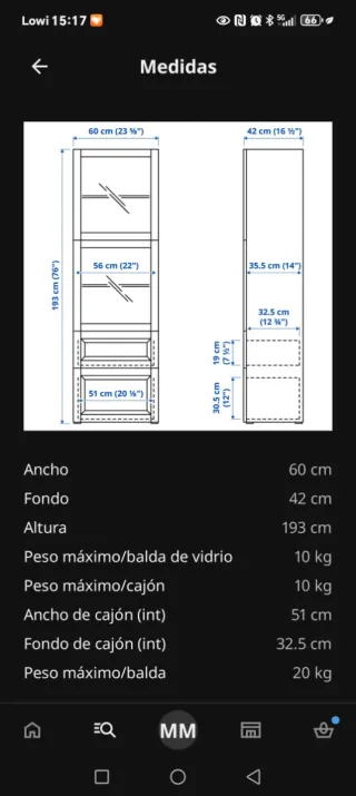 Aparador IKEA Besta 2 cuerpos Blanco/Roble