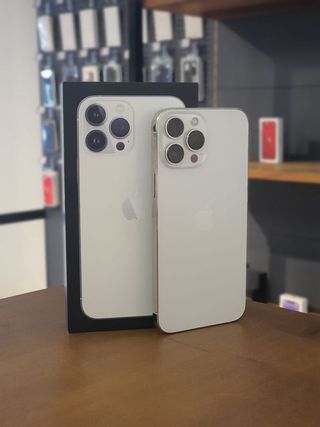 IPHONE 13 PRO MAX 256GB PLATA BATE. 100%