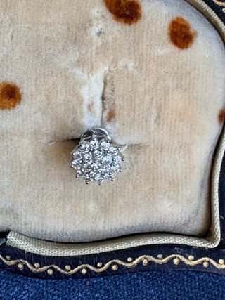 Pendientes Oro Blanco Roseta Brillantes