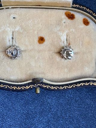 Pendientes Oro Blanco Roseta Brillantes