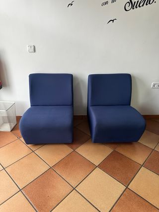 4 Sillones de sala de espera azul