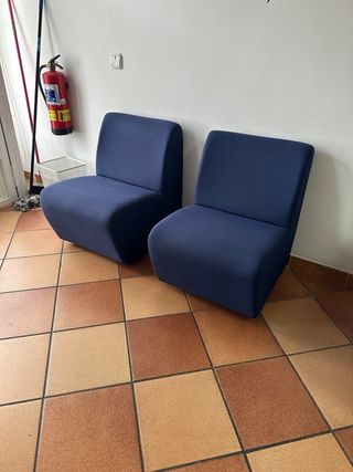 4 Sillones de sala de espera azul