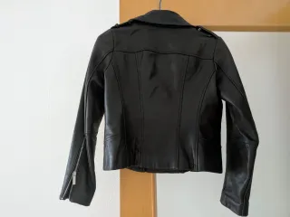 Chaqueta de cuero Michael Kors negra