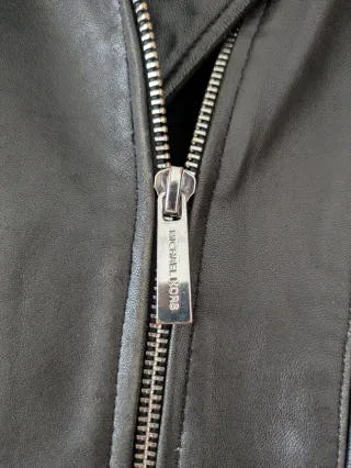 Chaqueta de cuero Michael Kors negra