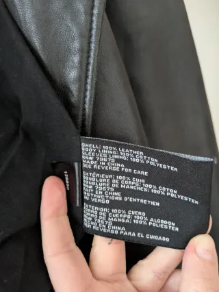 Chaqueta de cuero Michael Kors negra