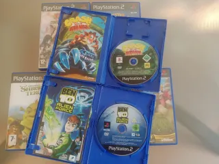 Lote 7 juegos PS2: Ben 10, Naruto, Shrek, Hamster