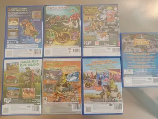Lote 7 juegos PS2: Ben 10, Naruto, Shrek, Hamster
