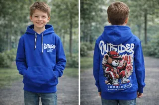 Sudadera niño con oso y graffiti