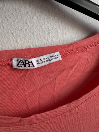 Camiseta Zara Coral Talla L