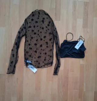Conjunto Top Malla Estrellas y Top Fiesta