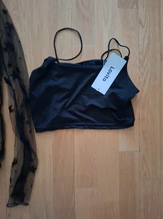 Conjunto Top Malla Estrellas y Top Fiesta