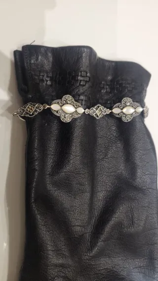 Pulsera de Plata con Piedras Blancas