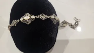 Pulsera de Plata con Piedras Blancas