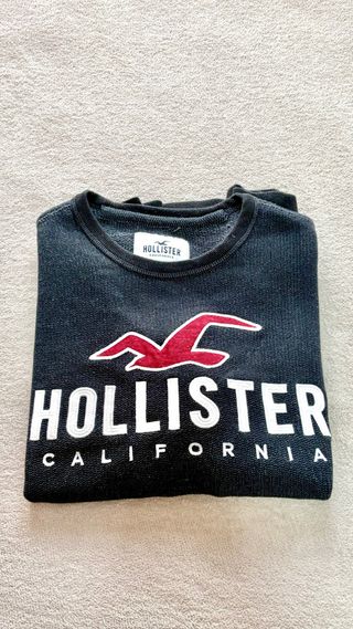 Sudadera Hollister Vintage Negra Roja talla S