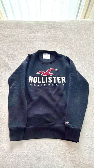 Sudadera Hollister Vintage Negra Roja talla S