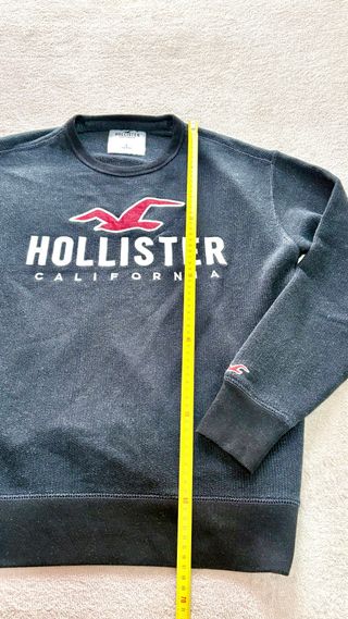 Sudadera Hollister Vintage Negra Roja talla S