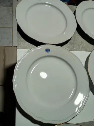 6 Platos Llanos Royal Kent Porcelana Fina Vintage