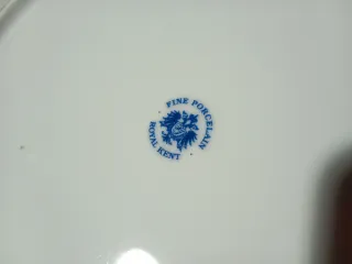 6 Platos Llanos Royal Kent Porcelana Fina Vintage