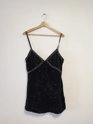 Camiseta Terciopelo Negra Mujer Talla L