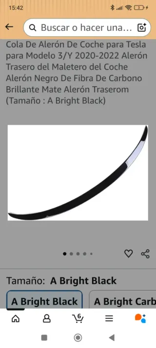 Alerón Fibra Carbono Tesla Model 3