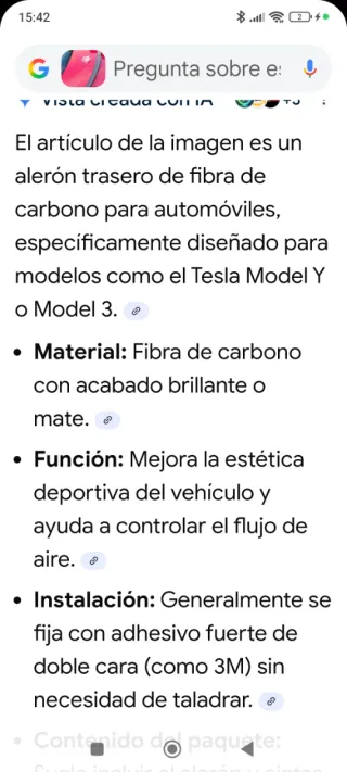 Alerón Fibra Carbono Tesla Model 3