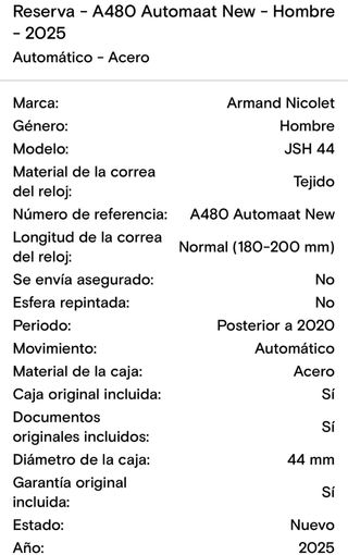 Reloj Armand Nicolet JS44 Automático