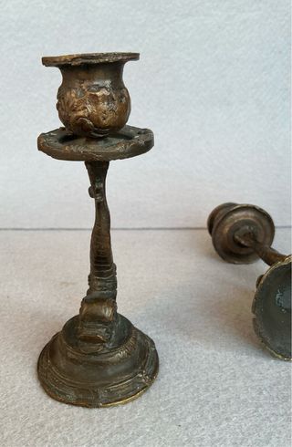 Coppia Candelabri Bronzo Anni 40/50