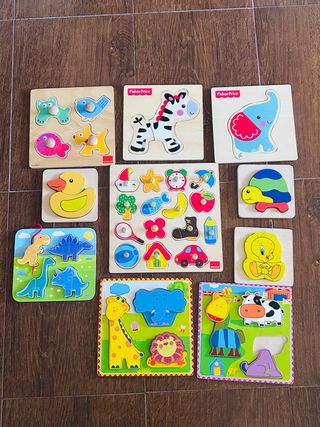 Lote Puzzles Madera Infantiles