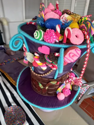 Traje Carnaval Willi Wonka Multicolor .