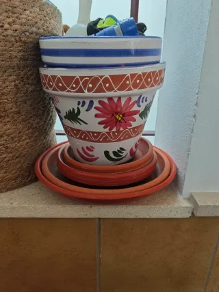 Lote Maceteros cerámica.