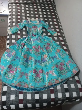 Traje Fallera Niña Azul 6/7 Años sin manteletas