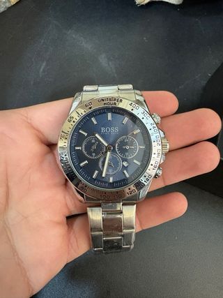Reloj BOSS Hombre Cronógrafo Azul y Plateado