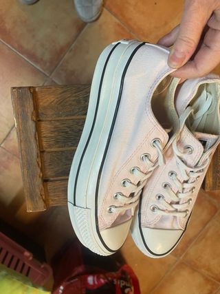Zapatillas Converse plataforma rosa talla 38