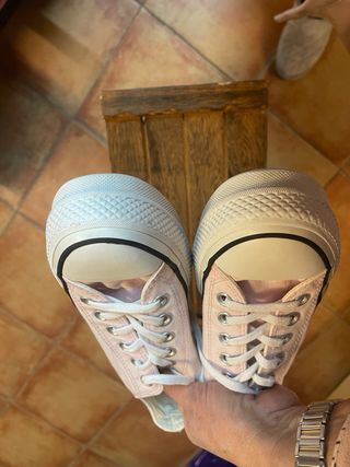 Zapatillas Converse plataforma rosa talla 38