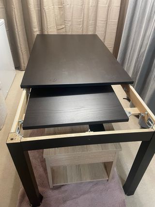 Mesa extensible madera oscura