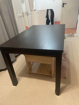 Mesa extensible madera oscura