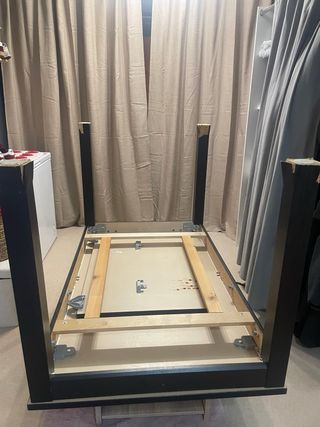 Mesa extensible madera oscura