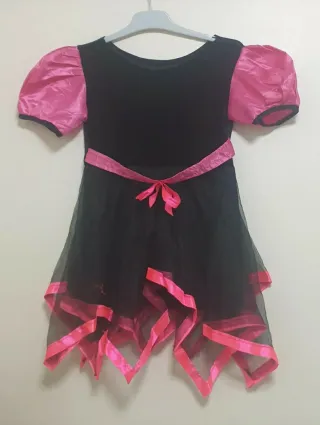 Disfraz niña negro y rosa Talla 4/6 años