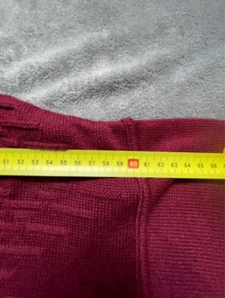 Maglione vintage texture 3d bordeaux taglia unica