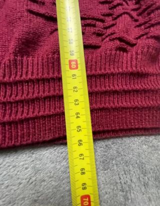 Maglione vintage texture 3d bordeaux taglia unica