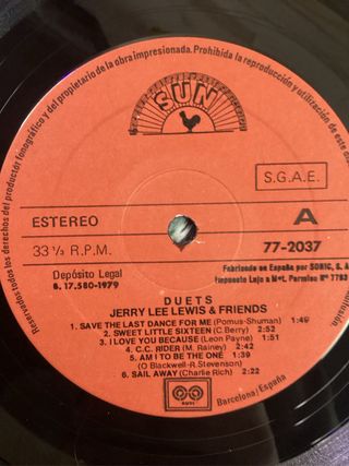 Jerry Lee Lewis and friends Duets LP