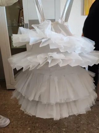 Cancán fallera de niña blanco Largo 70 cm