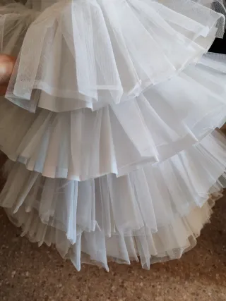 Cancán fallera de niña blanco Largo 70 cm