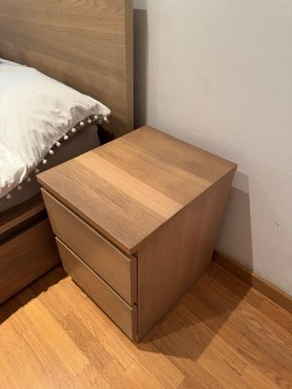 Juego Cama y Mesitas Madera
