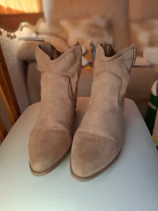 Botas cowboy beige/marrón