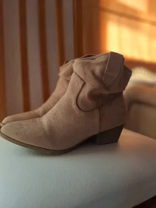 Botas cowboy beige/marrón