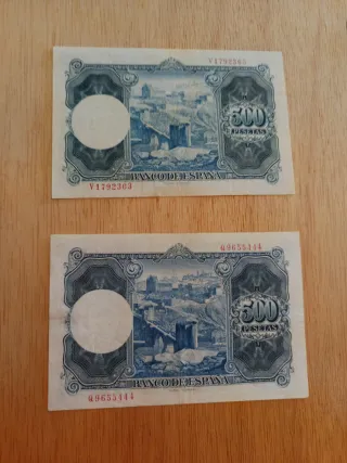 2 Billetes 500 Pesetas Banco de España 1954