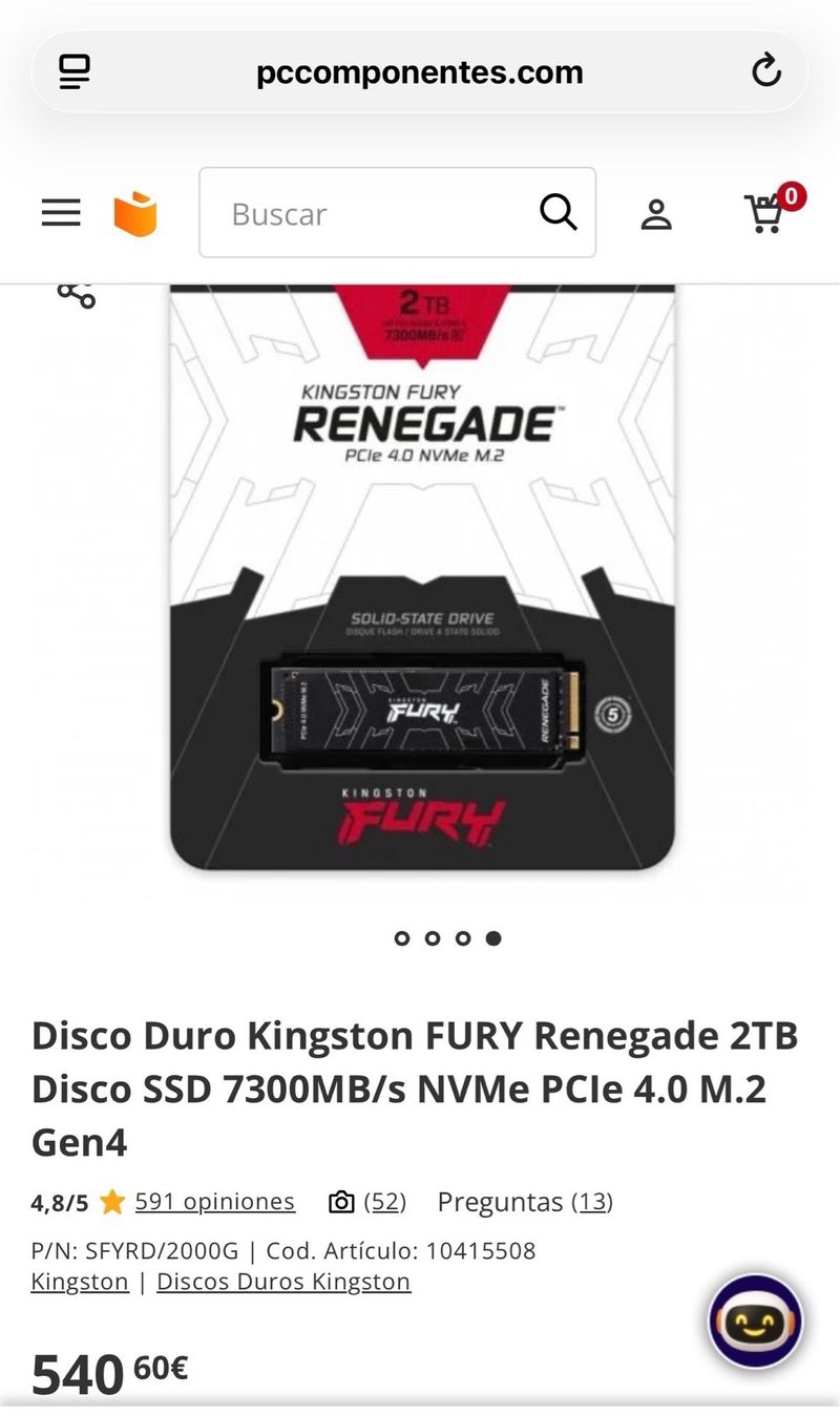 Kingston Fury Renegade 2TB NVMe PCIe 4.0 M.2 afbeelding 3