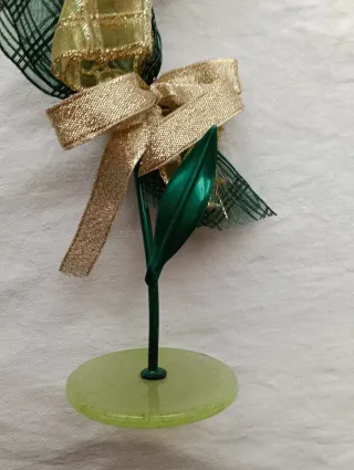 Calla in vetro decorata con fiocchi